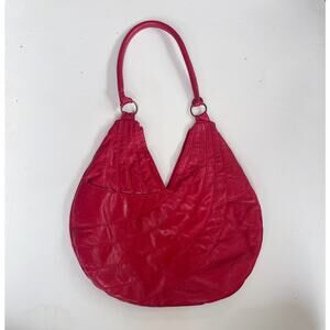 Red Single Strap Circular Bag